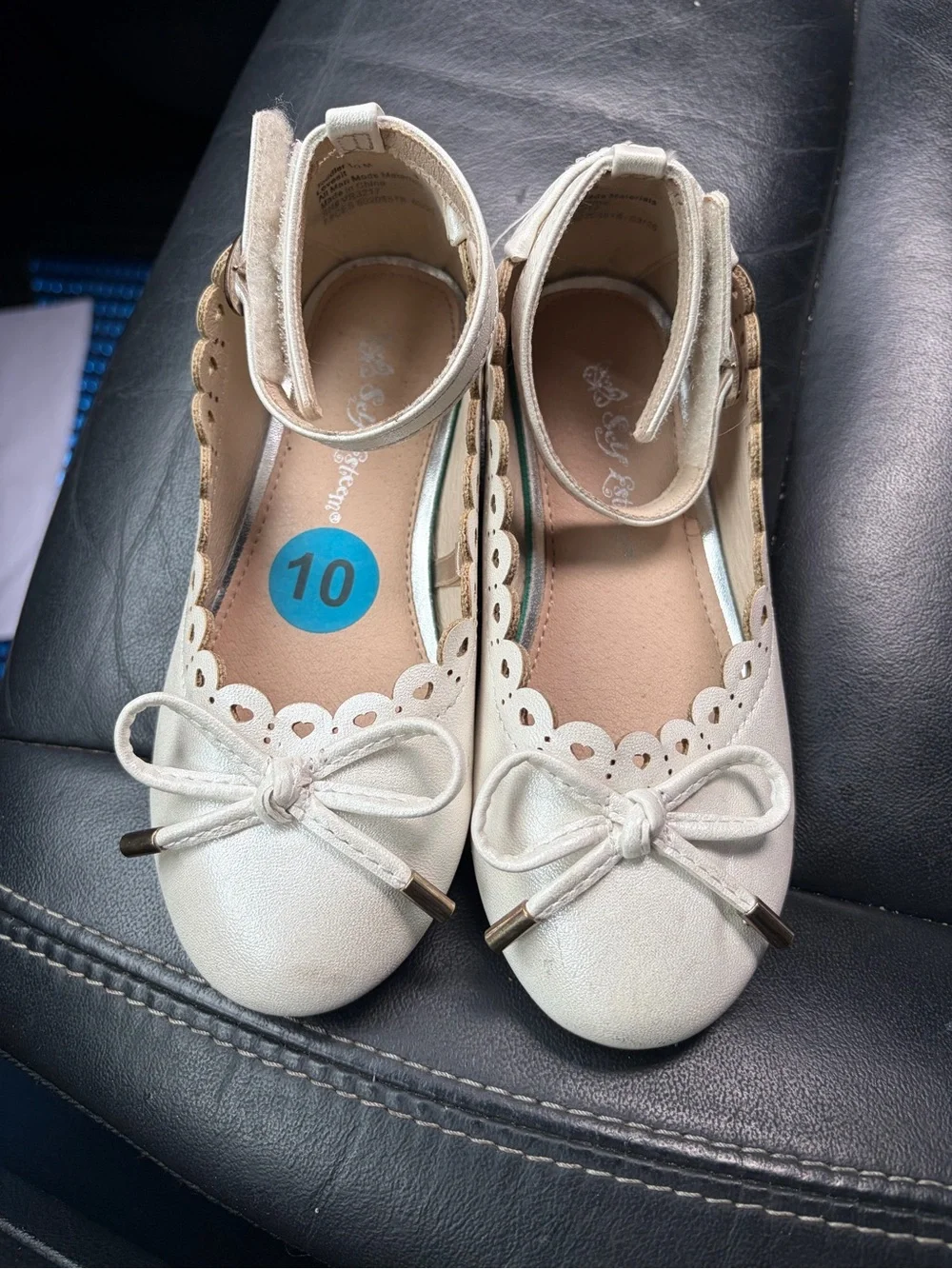 Self Esteem White Girls Mary Jane Flats with Bow
